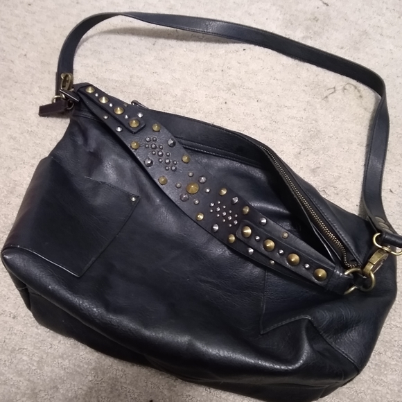 steve madden black studded purse